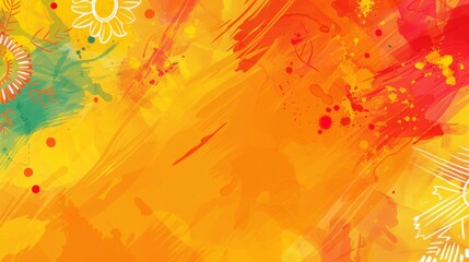 an illustration of hand made background for holi with text space