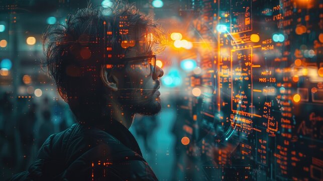 Through the lens of a double exposure, the evolution of teaching methods is showcased: traditional blackboards merge with modern digital screens, symbolizing the adaptability of educators.