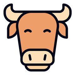 Cow filled line icon