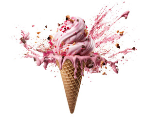 Delicious ice cream, cut out - obrazy, fototapety, plakaty