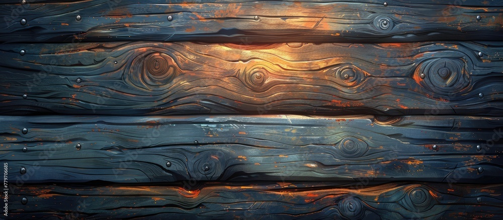 Poster a detailed shot of a wooden wall with a soft light filtering through, creating a warm and inviting a