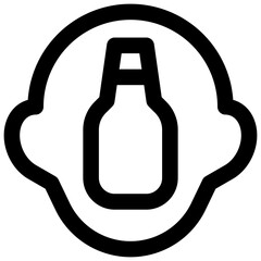 Substance abuse. Editable stroke vector icon.