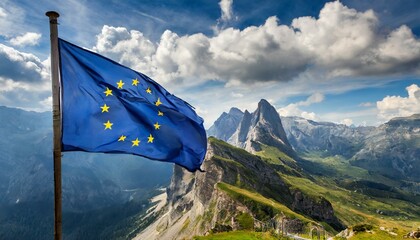 Icon of Integration: The European Union Flag - obrazy, fototapety, plakaty