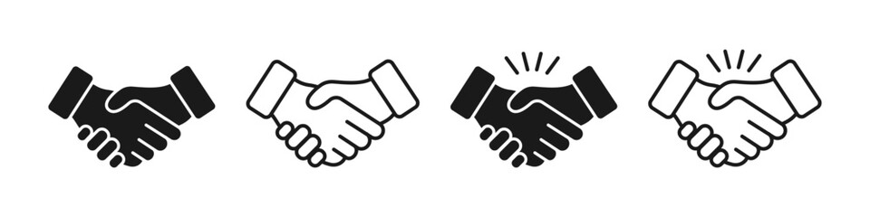 Handshake icon. Business agreement handshake logo. Vector.