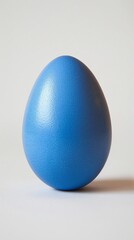 Single blue robin s egg, uncracked, against a white background for contrast