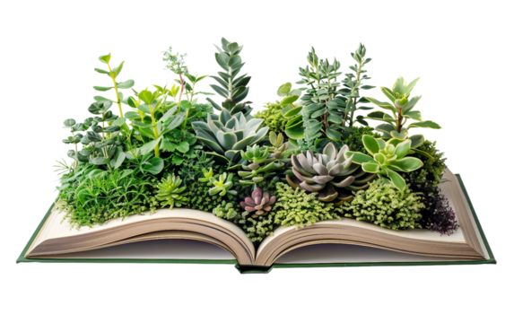 Tips for Plant Growth in Gardening Book Isolated on Transparent Background PNG.