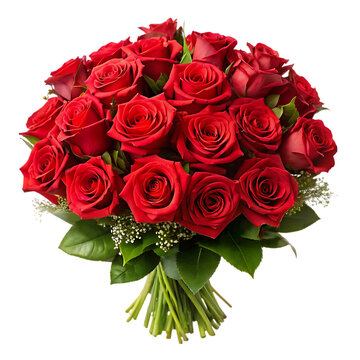 quality bouquet of red roses isolated