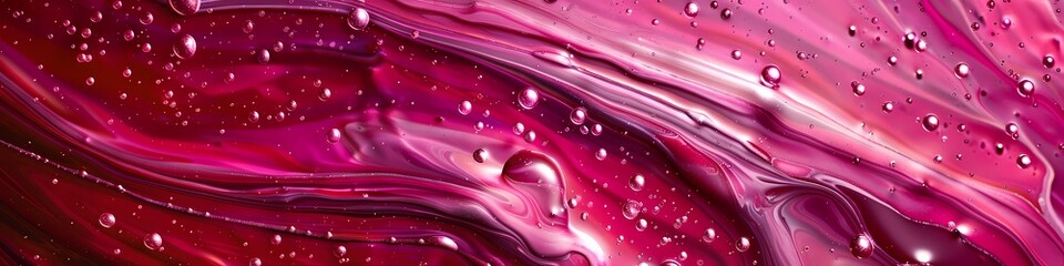 Velvet burgundy and electric pink create a mesmerizing dance of contrast on a vivid liquid canvas. - obrazy, fototapety, plakaty