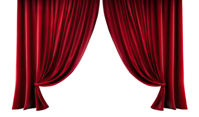 Red stage curtains cut out