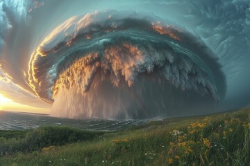 Dramatic weather phenomena linked to global warming, capturing nature's force.