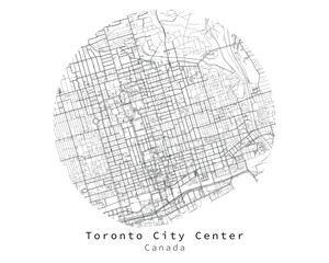 Fototapeta premium Toronto City Center Canada,Urban detail Streets Roads Map ,vector element template image