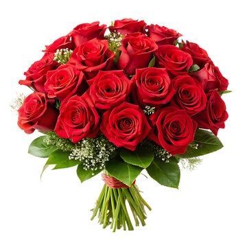 quality bouquet of red roses isolated
