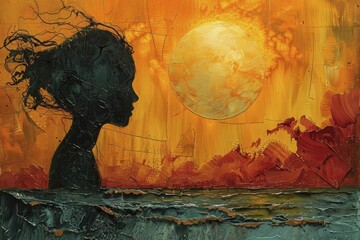 Fototapeta premium Explore the scorching beauty of a heatwave-inspired masterpiece, where climate change fuels the fires of creativity.