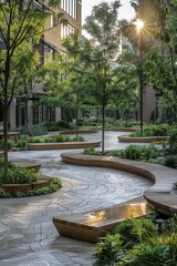 Urban oasis creations, green spaces designed for cooling and relaxation.