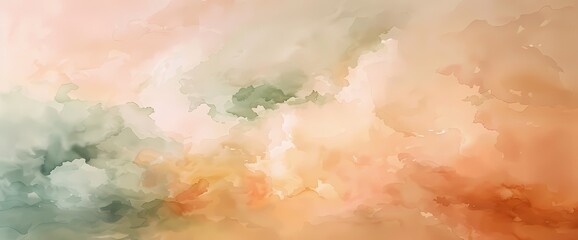 Lemon-lime mist floating amidst a dreamy background painted in shades of muted peach.