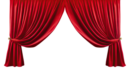 Red stage curtains cut out
