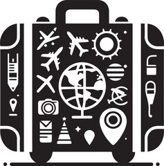 Elegant Black Suitcase Icon for Travel Lovers