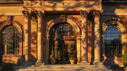 Obraz premium Golden Sunlight on Industrial Street