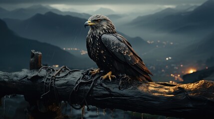 eagle at sunset