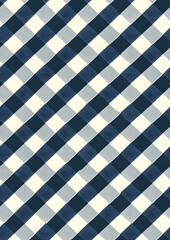 Blue plaid Seamless Hand Drawn pattern. Watercolor Gingham Window pane grid plaid Stripes pattern