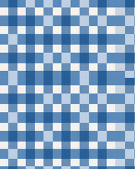 Blue plaid Seamless Hand Drawn pattern. Watercolor Gingham Window pane grid plaid Stripes pattern