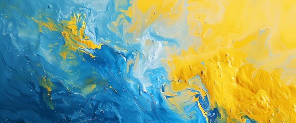 Fototapeta na wymiar Lemon yellow and sky blue intertwine, creating a visually stunning explosion of energy and vibrancy.