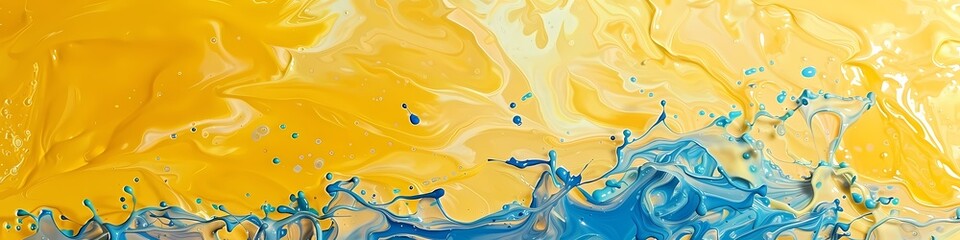 Lemon yellow and sky blue intertwine, creating a visually stunning explosion of energy and vibrancy.