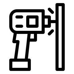 hand drill outline icon and illustration