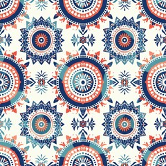 Abstract motif ethnic seamless pattern, Aztec fabric with mandala ornaments, tribal boho native textile wallpaper design ar 52