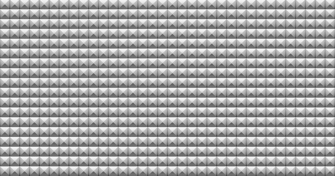 Geometric background. Tiled metal studs. 3D rendering.
