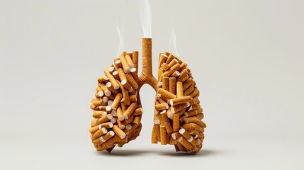 human lungs made entirely of cigarettes