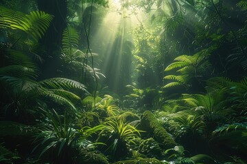 Fototapeta na wymiar A rainforest. Generative AI.