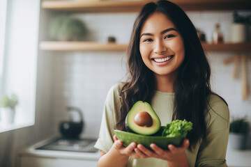 AI generated image of smiling male chef standing in a restaurant kitchen