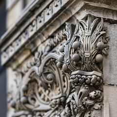 Close-up and detailed images of architectural elements and details, focusing on intricate designs, textures, and patterns