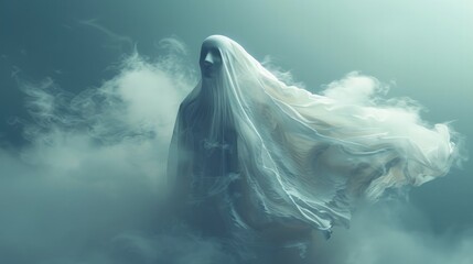 Ghostly Cloud Apparition A Wispy Spirit Shrouded in Mist and Mysticism