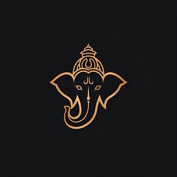 Golden Silhouette of Ganesha