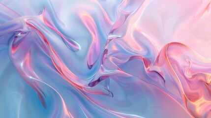 Engaging abstract art with fluid shapes and gentle movement in pastel colors, perfect for a visually soothing and modern aesthetic 8K resolution - obrazy, fototapety, plakaty