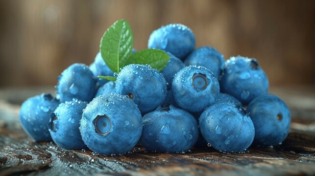 A minimalistic arrangement of a cluster of blueberries. AI generate illustration