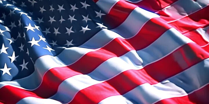 USA background of waving American flag. For 4th of July, Memorial Day, Veteran's Day, or other patriotic celebration. 4K Video