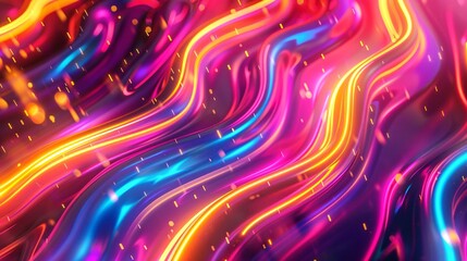 abstract neon wavy curve 