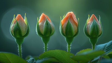The gradual unfolding of a rosebud, showcasing the stages of blooming. AI generate illustration