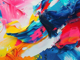 Abstract art with intense color juxtapositions, creating a visually striking effect that captures...