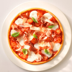Pizza Firenze, Pizza, Mozzarella, Schinken, Italien, Top Shoot,