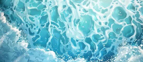 Naklejka premium A closeup of an electric blue wind wave in the azure ocean, showcasing the mesmerizing pattern of fluid water as it approaches the beach