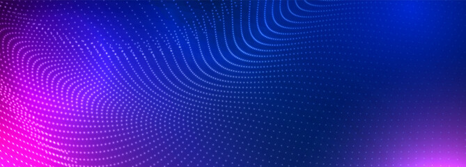 Abstract digital particle dynamic wave technology background. Big data visualization. 3d abstract sci-fi user interface concept. Music wave. Big data digital code. Technology or Science. Vector EPS10.