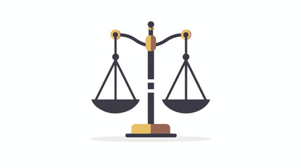 Scales of justice black icon flat vector isolated on white
