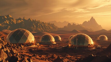 Colony on the planet Mars. The concept of colonization of Mars