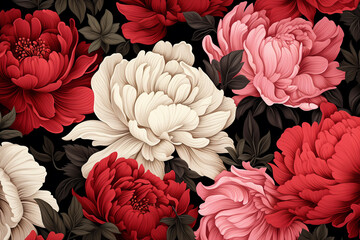 Generative Ai of floral pattern background