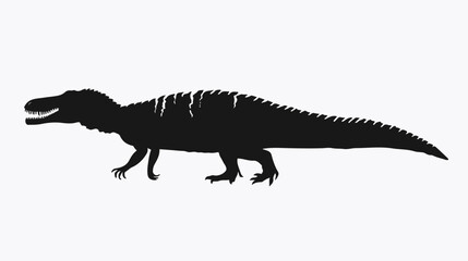 Shansisuchus Dinosaur Silhouette Vector Isolated on Wh