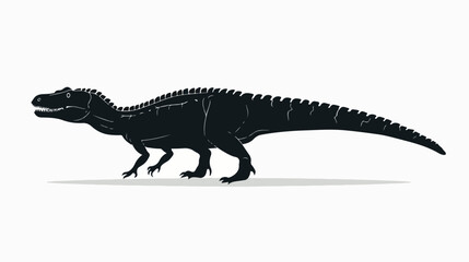 Shansisuchus Dinosaur Silhouette Vector Isolated on Wh